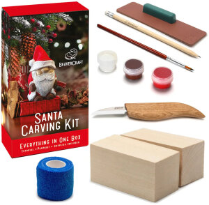 BeaverCraft Santa Wood Carving Kit | Basswood | Santa Figure