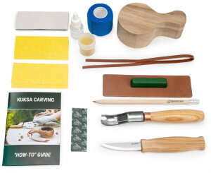 BeaverCraft Kuksa Carving Kit | Birch Wood | Hook Knife