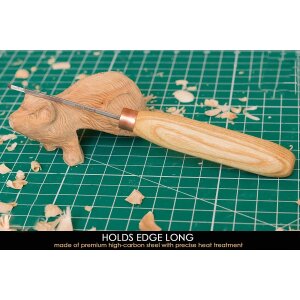 BeaverCraft K12/02 Kompakter gerader V-Profilmeissel - Sweep №12 (2mm)