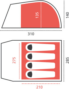 Grand Canyon Topeka 4 Zelt - Capulet Olive