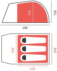 Grand Canyon Topeka 3 Zelt - Capulet Olive