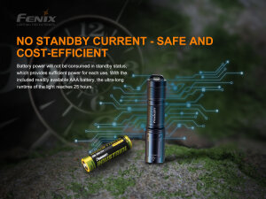 Fenix E01 V2.0 Mini-Taschenlampe | 100 Lumen | Blau