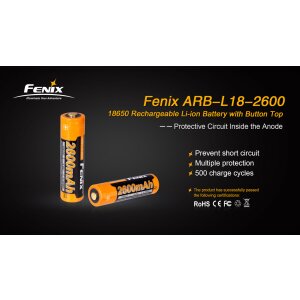Fenix ARB-L18-2600 - 18650 Akku 2600mAh