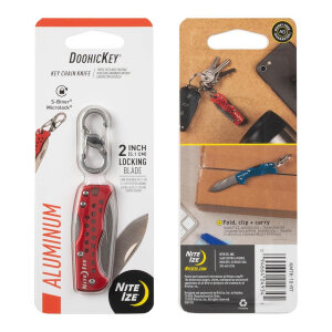 Nite Ize DoohicKey Key Chain Knife | Mini Klappmesser | Rot