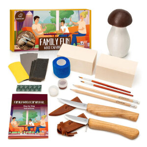 BeaverCraft Family Fun Carving Kit | 3 Figures | Family Set