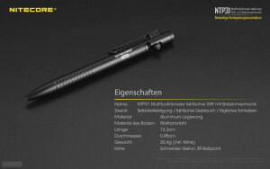 Nitecore NTP31 Stylo tactique aluminium