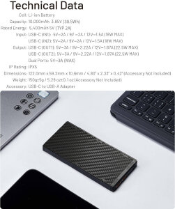 Nitecore NB10000 Gen3 Powerbank | 10’000 mAh | 22.5 W | 150 g