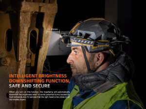 Fenix HM75R professional headlamp with 1600 lumens and additional power bank