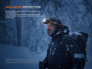 Fenix HM75R professional headlamp with 1600 lumens and additional power bank