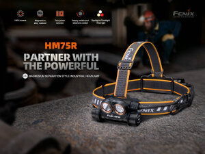 Fenix HM75R professional headlamp with 1600 lumens and additional power bank