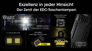 Nitecore EDC29 Lampe torche | 6’500 lumens | Écran OLED