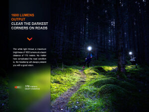 Fenix HM65R-T V2.0 trail running headlamp black with 1600 lumens