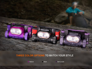 Fenix HM65R-T V2.0 Lampe frontale de trail running avec 1600 lumens - Pourpre foncé