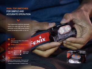 Fenix HM65R-T V2.0 Lampe frontale de trail running avec 1600 lumens - Pourpre foncé
