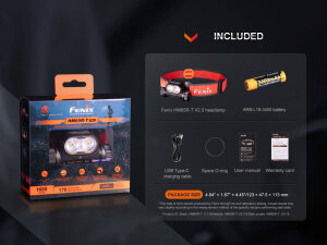 Fenix HM65R-T V2.0 Lampe frontale de trail running avec 1600 lumens - Pourpre foncé