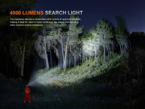 Fenix HP35R headlamp for search & rescue - 4000 lumens