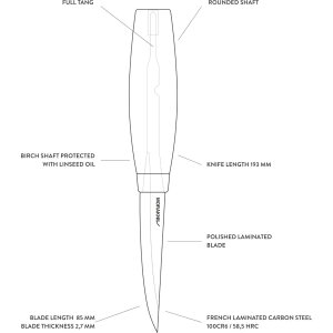 Morakniv Holzschnitzmesser 106 (LC) | 85 mm Klinge | laminierter Kohlestoffstahl