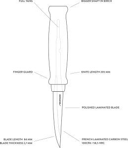 Morakniv Holzschnitzmesser 105 (LC) | 84 mm Klinge | laminierter Kohlenstoffstahl