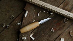 Morakniv Holzschnitzmesser 122 (LC) | 62 mm Klinge | laminierter Kohlenstoffstahl