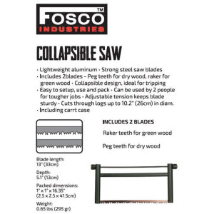 Fosco Industries Klappsäge mit 2 Sägeblättern | Klappsäge