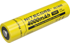 Nitecore NL1840 | 18650 Li-Ion Akku | 4000mAh | 5A